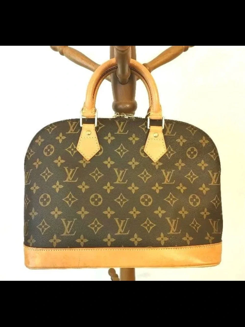 Louis Vuitton Monogram Alma Satchel in Brown and Tan